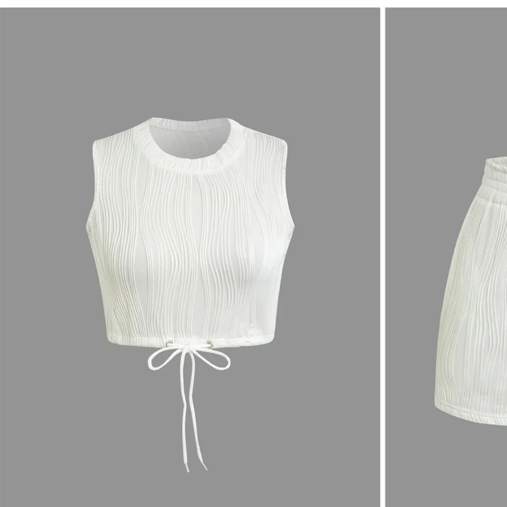 Micas NWTs Textured Sleeveless Crop Top & Short Set